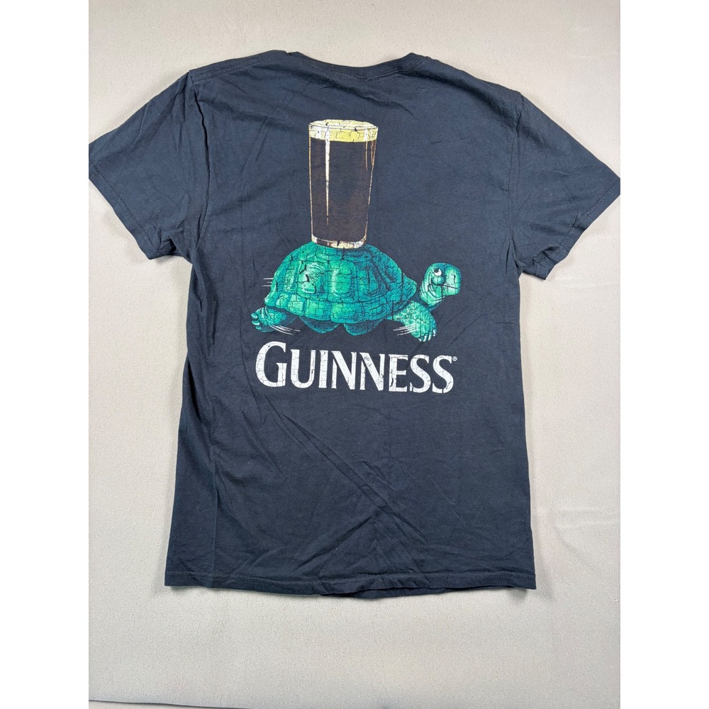Guinness Beer Graphic T-Shirt Mens Small Black Turtle Pint Stout Harp Logo